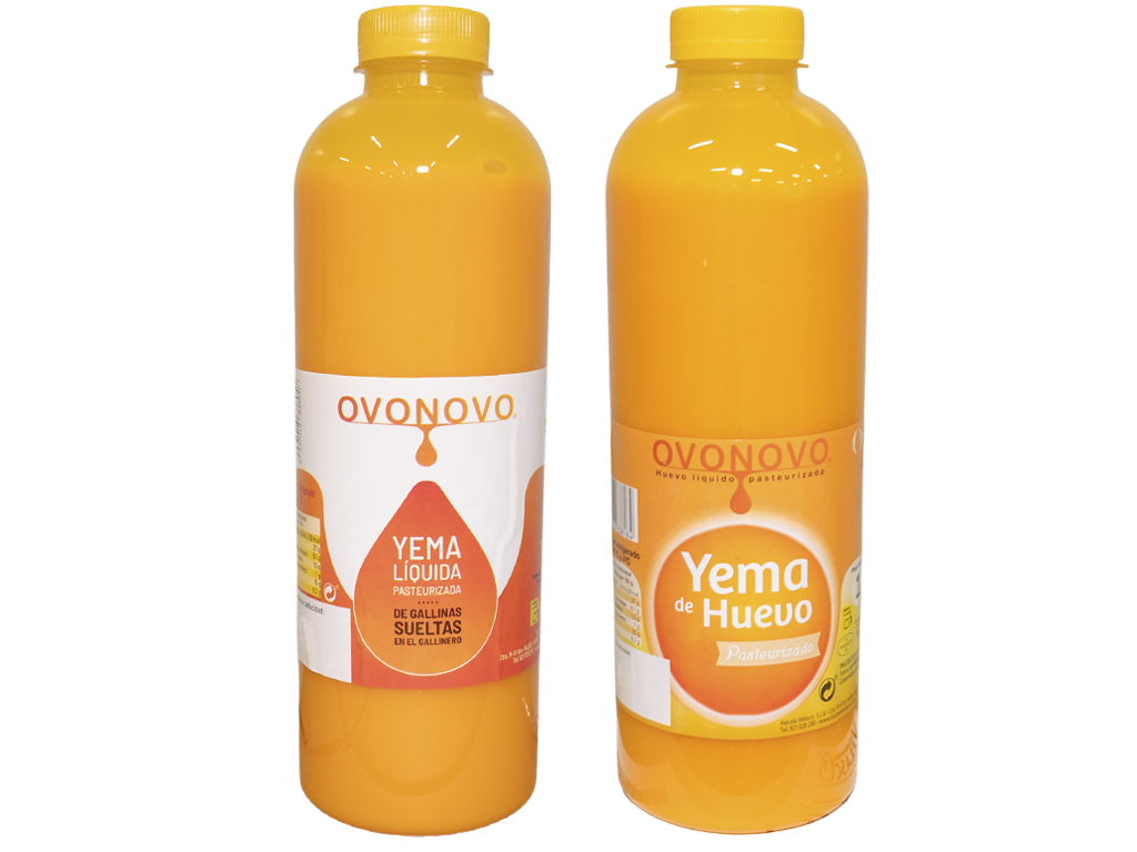 Yema líquida pasteurizada elaborada a partir de huevos de gallinas criadas en jaula y en gallinero