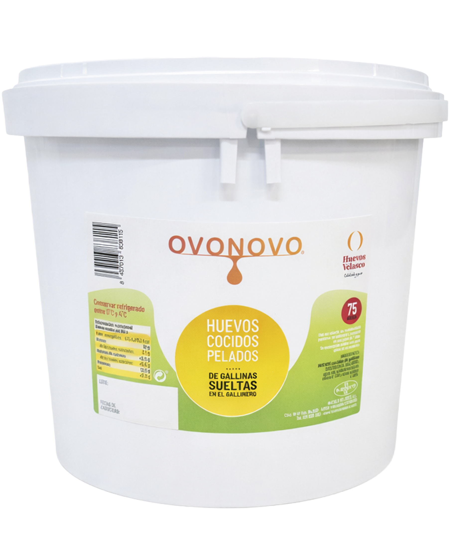 Huevo líquido pasteurizado elaborado a partir de huevos de gallinas criadas en jaula y en gallinero, disponible en diferentes formatos para adaptarse a las necesidades de cada cliente.