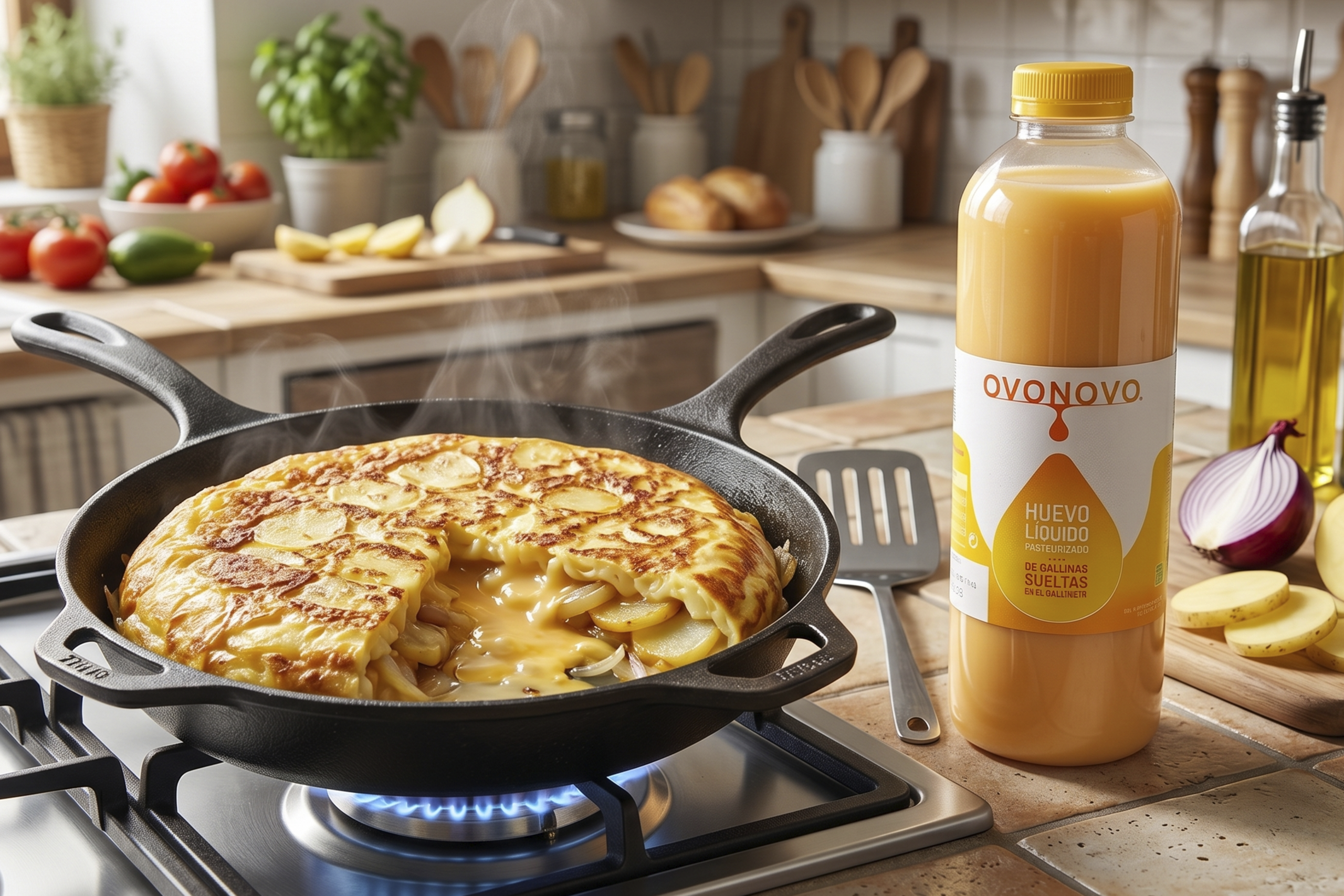 Tortillas jugosas con huevo líquido Ovonovo